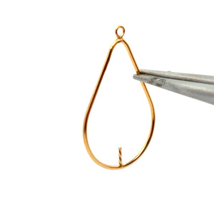 14KGF tear drop W/ peg, SKU#4003506P