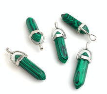 Silver Plated Malachite Pendant Sku#M1423