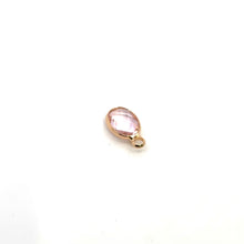Pink oval shape crystal charm, SKU#M2163pink