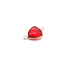 Ruby double ring triangle shape crystal charm, SKU#M2157ruby