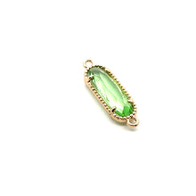 Green oval shape crystal charm,SKU#M2167green