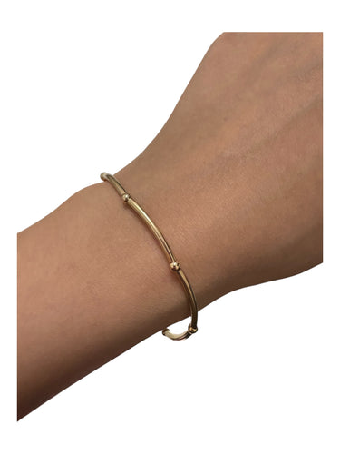 14KGF 6.75” stretchy tube beaded bracelet, SKU#4014838675L