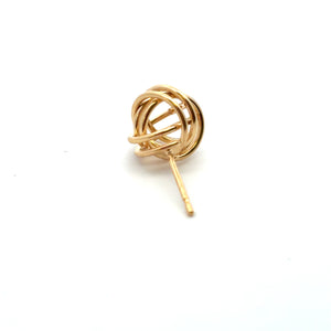 10.0mm open knot post earring, 14KGF, SKU#400K10P
