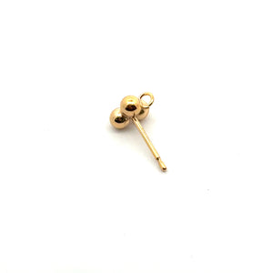 3ball ( 3.0mm ) Post earring with ring, SKU#40062303R