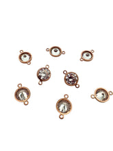 4mm,Rose Gold Filled, 3A, Cubic Zicronia Bezel Connector 
SKU#4805780M11