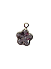Silver plated flower shape, crystal charm, SKU#M3242