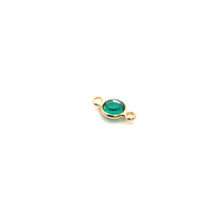 Emerald green double ring circle crystal charm, SKU#M2166emerald