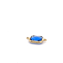 Blue Square charm, double ring crystal charm, SKU#M2145blue