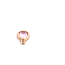 Pink tear drop shape crystal charm, SKU#M2141pink
