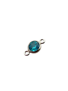 3mm, sterling silver , 3A, Cubic Zicronia Bezel Connector 
SKU#5030CM12