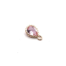 Pink tear drop shape crystal charm, SKU#M2141pink