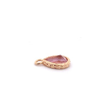 Pink tear drop shape crystal charm, SKU#M2141pink