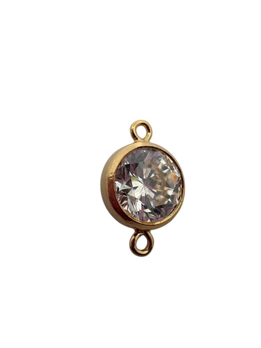 3mm, Gold filled , 3A, Cubic Zicronia Bezel Connector 
SKU#4030CM4