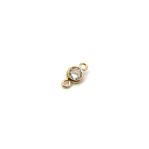 3mm 3A CZ Bezel Connector, 14k Gold Filled