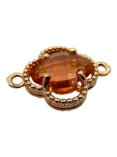 Champagne double ring four leaf clover crystal charm, SKU#M2142champagne