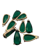 Emerald green tear drop crystal charm, M2152Egreen