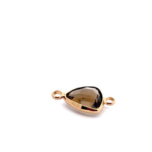 Light black triangle double ring crystal charm, SKU#M2157Lblack