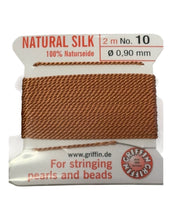 Beaded cord, Natural Silk, 0,90mm, cornelian, SKU#01161”