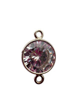 3mm, sterling silver , 3A, Cubic Zicronia Bezel Connector 
SKU#5030CM4