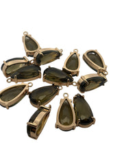 Green teardrop crystal charm, SKU#M2152green