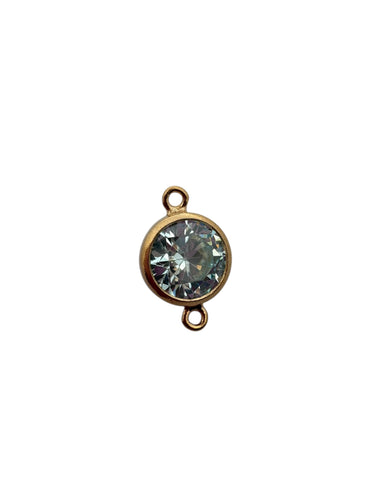 3mm, Gold filled , 3A, Cubic Zicronia Bezel Connector 
SKU#4030CM3