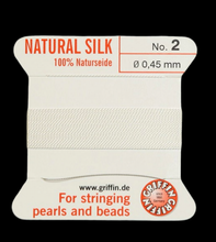Silk white bead cord, size 2, SKU#BCSWH02G