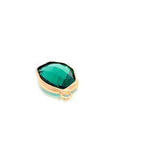 Emerald green trapezoid  crystal charm, SKU#M2161emeraldgreen