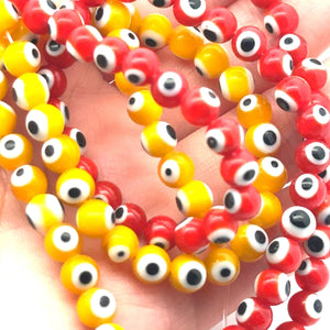 Round 6.12mm evil eye beads, SKU#M3168