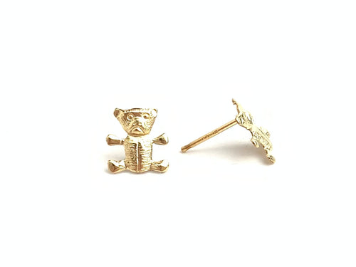 14kGF Teddy Bear Stud Earrings Sku#158-4