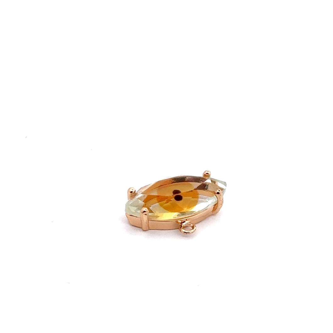 Yellow eye shape crystal charm, SKU#M2138yellow
