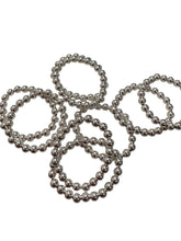Sterling silver size 5 beaded stretchy ring, SKU#50530ER5