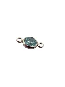 3mm, sterling silver , 3A, Cubic Zicronia Bezel Connector 
SKU#5030CM3
