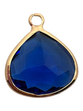 Royal blue triangle crystal charm, SKU#M2168-2