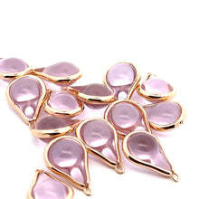 Pink round tear drop shape charm, SKU#M2164pink
