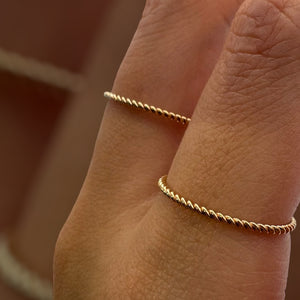 14KGF twisted (Size8) Stacking ring, SKU#405R8T