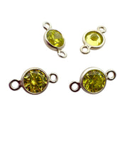 4mm,sterling silver, 3A, Cubic Zicronia Bezel Connector 
SKU#5005780M8