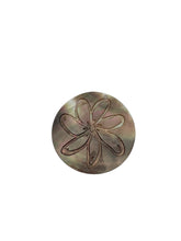 Round mother of pearl, carved flower, SKU#M4053