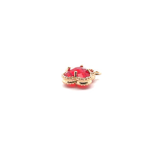 Ruby four leaf clover single ring charm, SKU#M2158ruby