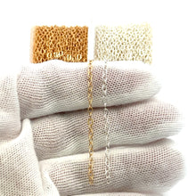 2.3mm Flat Open Cable, 14k Gold Filled, Sterling Silver, Sku#S1712F