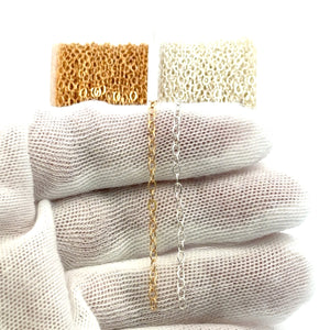 2.3mm Flat Open Cable, 14k Gold Filled, Sterling Silver, Sku#S1712F