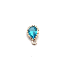 Light blue tear drop shape crystal charm, SKU#M2141lightblue