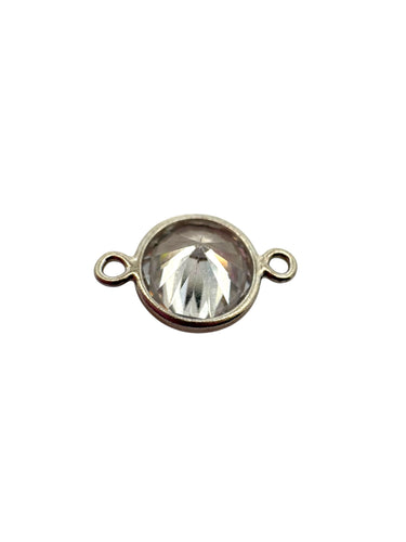 3mm, sterling silver , 3A, Cubic Zicronia Bezel Connector 
SKU#5030CM4