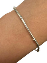 Sterling silver 6.75” stretchy tube bead bracelet, SKU#5014838675L