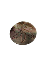 Round mother of pearl, carved flower, SKU#M4053