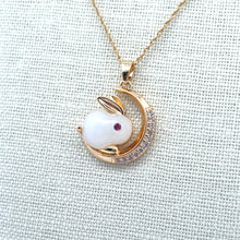 Moon Rabbit Pendant, Gold Plated, M4433