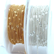 Curb Starburst Chain, 70, Sterling Silver, 14k Gold Filled, Per Foot, S70S5