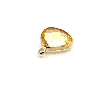 Light yellow triangle shape crystal charm, SKU#M2168Lyellow