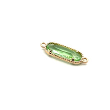 Green oval shape crystal charm,SKU#M2167green