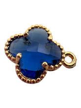 Dark blue four leaf clover charm, SKU#M2158-29