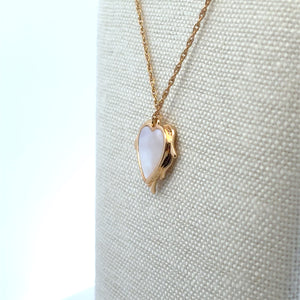 Heart Pendant, Pearl, Gold Plated, M4418